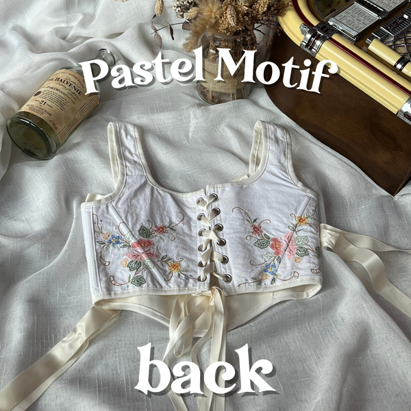 Cottagecloth Strap Corset - Pastel Motif