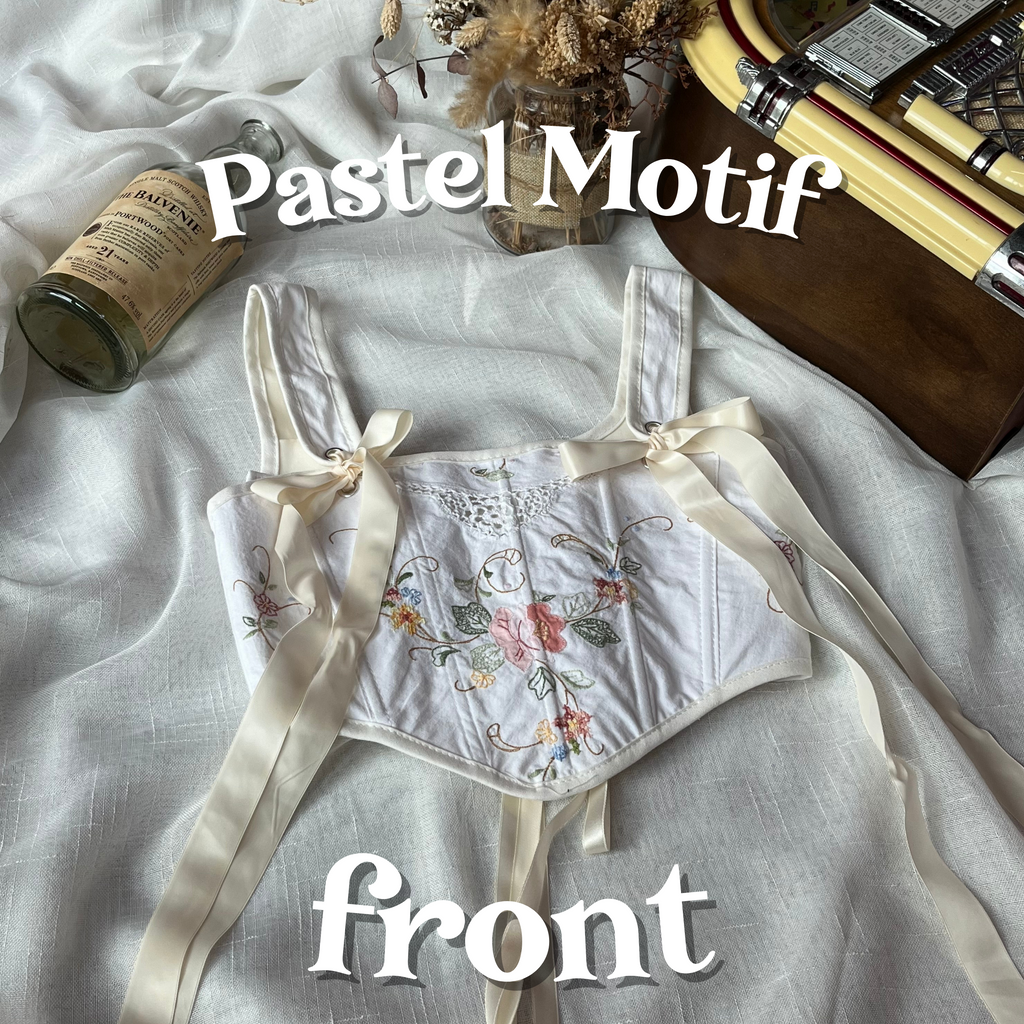 Cottagecloth Strap Corset - Pastel Motif