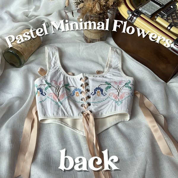 Cottagecloth Strap Corset - Pastel Minimal Flowers