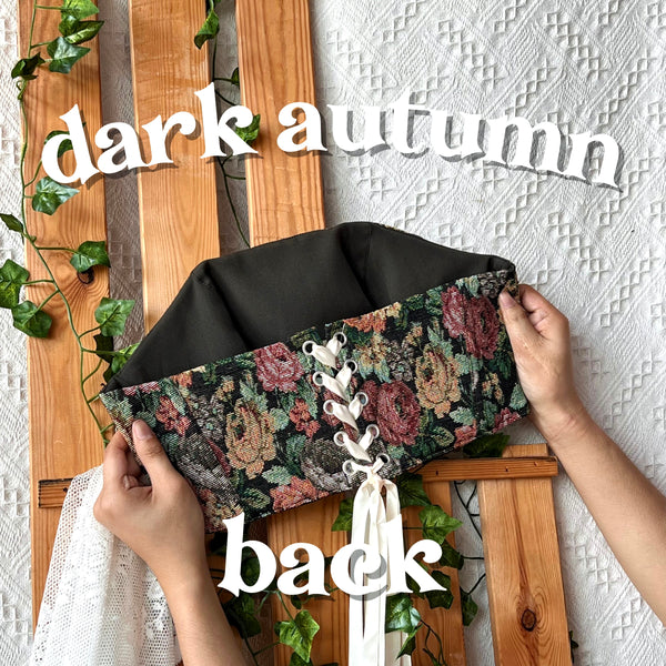 Tapestry Strapless Corset - Dark Autumn