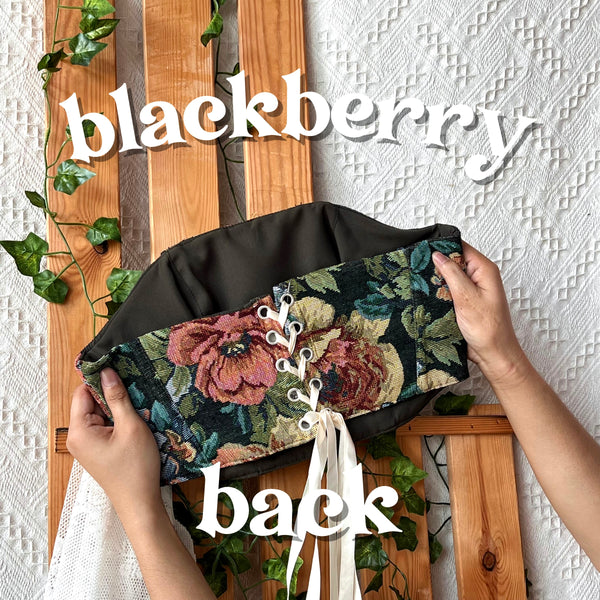 Tapestry Strapless Corset - Blackberry