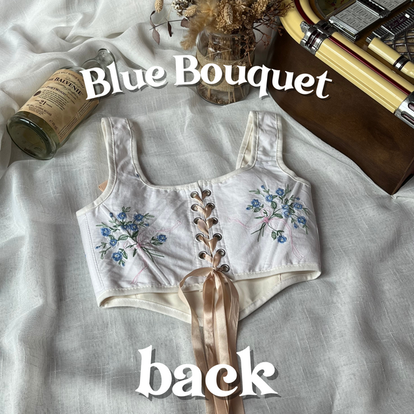 Cottagecloth Strap Corset - Blue Bouquet