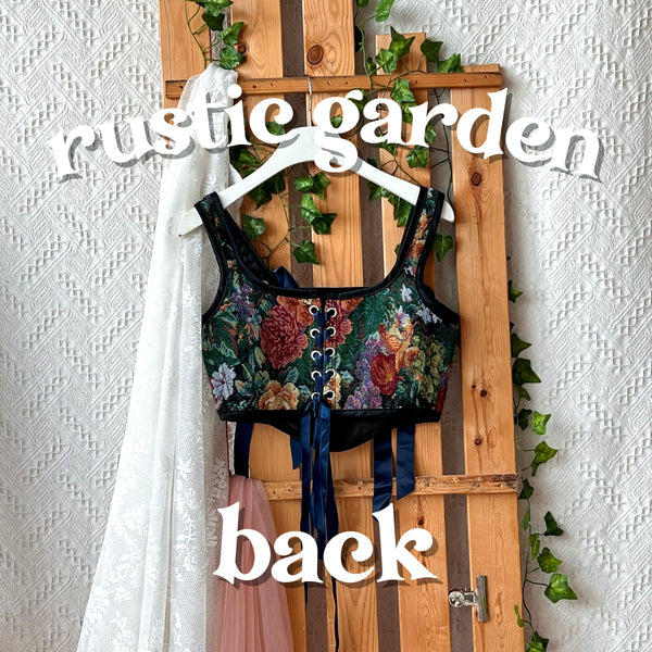 Tapestry Strap Corset - Rustic Garden