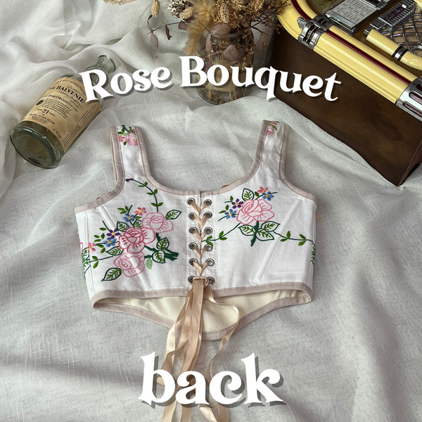 Cottagecloth Strap Corset - Rose Bouquet