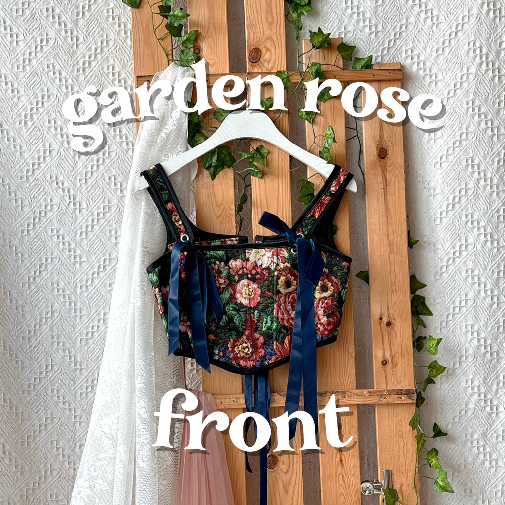 Tapestry Strap Corset - Garden Rose