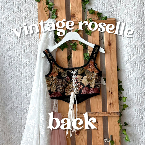 Tapestry Strap Corset - Vintage Roselle