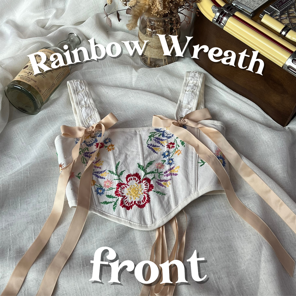 Cottagecloth Strap Corset - Rainbow Wreath