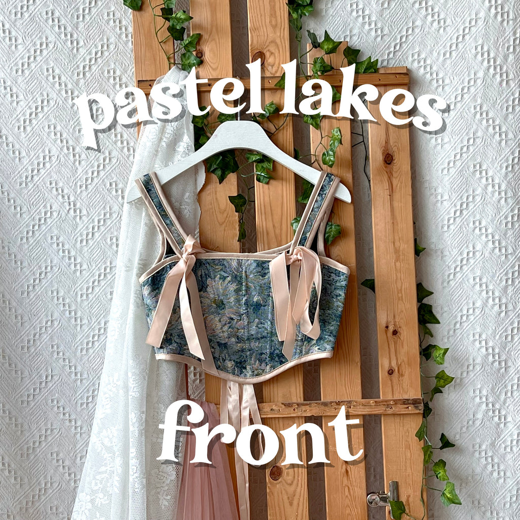 Tapestry Strap Corset - Pastel Lakes