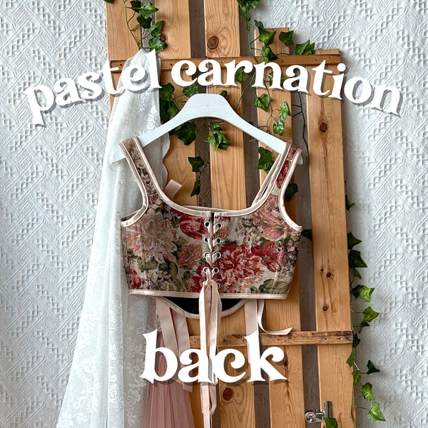 Tapestry Strap Corset - Pastel Carnation