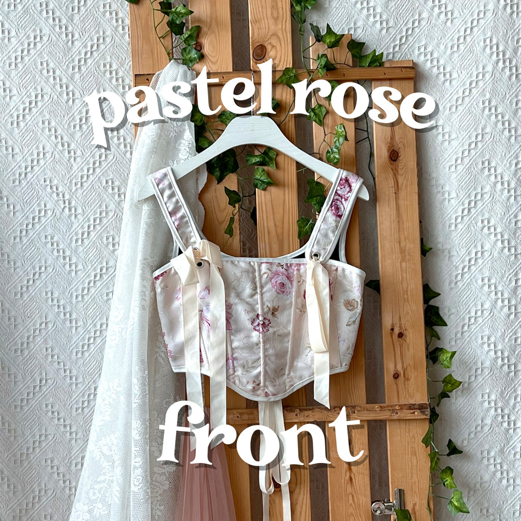 Tapestry Strap Corset - Pastel Rose