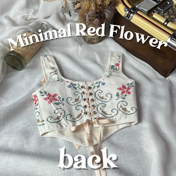 Cottagecloth Strap Corset - Minimal Red Flower