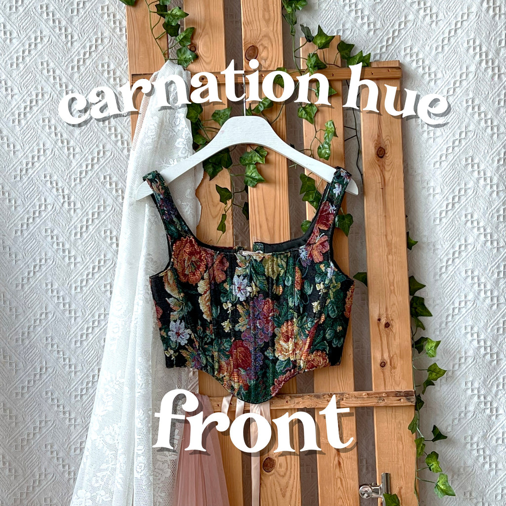 Tapestry Strap Bodice Corset - Carnation Hue