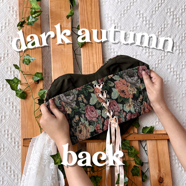 Tapestry Sweetheart Strapless Corset - Dark Autumn