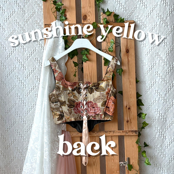 Tapestry Strap Bodice Corset - Sunshine Yellow