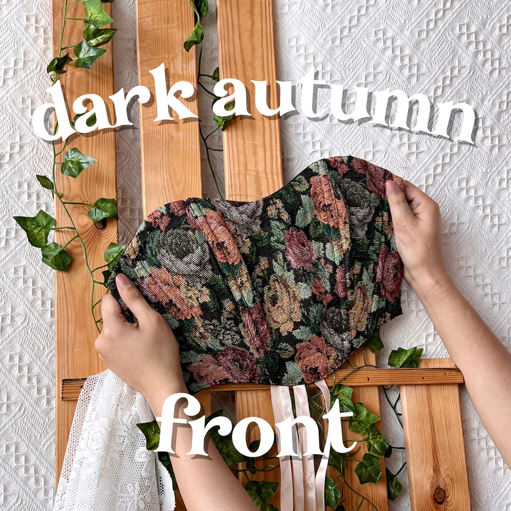 Tapestry Sweetheart Strapless Corset - Dark Autumn