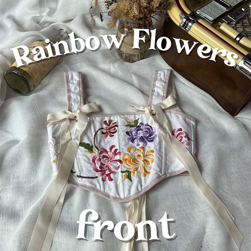 Cottagecloth Strap Corset - Rainbow Flowers