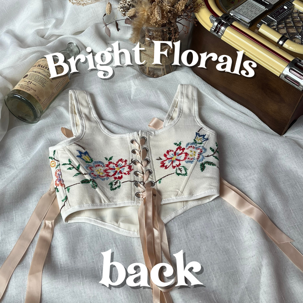 Cottagecloth Strap Corset - Bright Florals