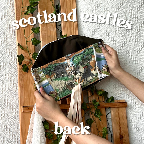 Cottagecloth Tea Towel Corset - Scotland Castles