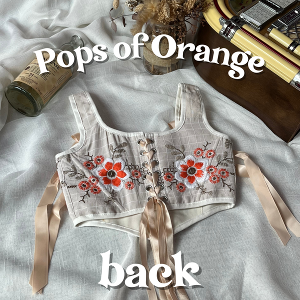Cottagecloth Strap Corset - Pops of Orange