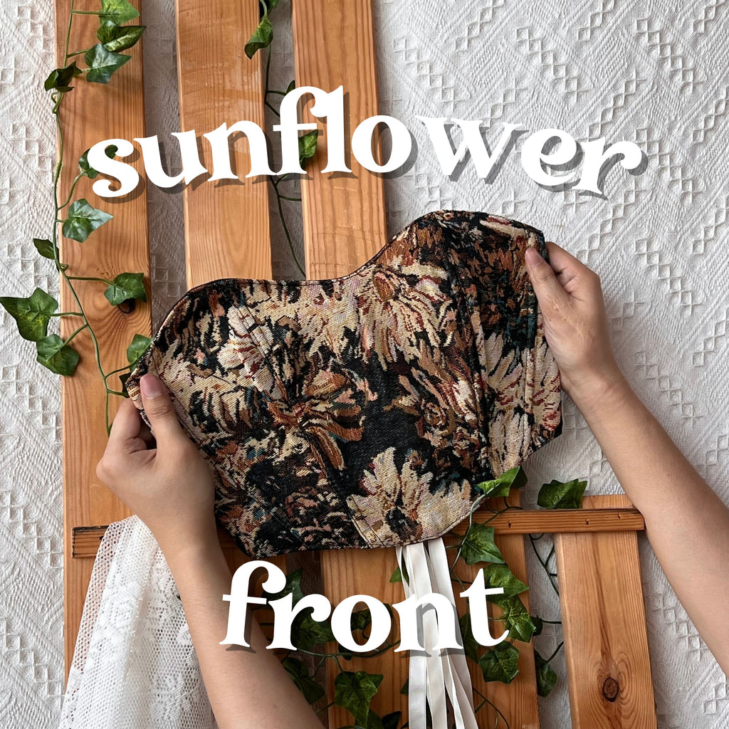 Tapestry Sweetheart Strapless Corset - Sunflower