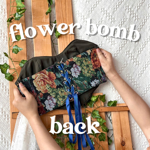 Tapestry Sweetheart Strapless Corset - Flower Bomb