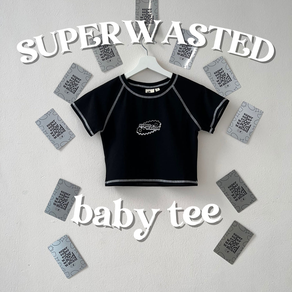 SUPERWASTED Baby Tee - Black