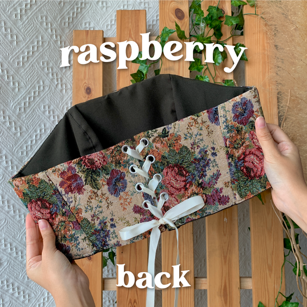 Tapestry Strapless Corset - Raspberry