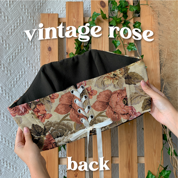 Tapestry Strapless Corset - Vintage Rose